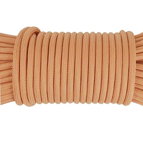 Image of 550 para Cord Parachute Survival Cord Rope Spec Type III 7 Strand Paracord Rope, Military Grade Nylon 4mm Diameter (Light Orange, 20)