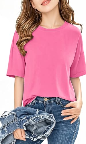 Image of Girls Short Sleeve T Shirts Kids Summer Crewneck Tops Basic Tees 5-14 Years