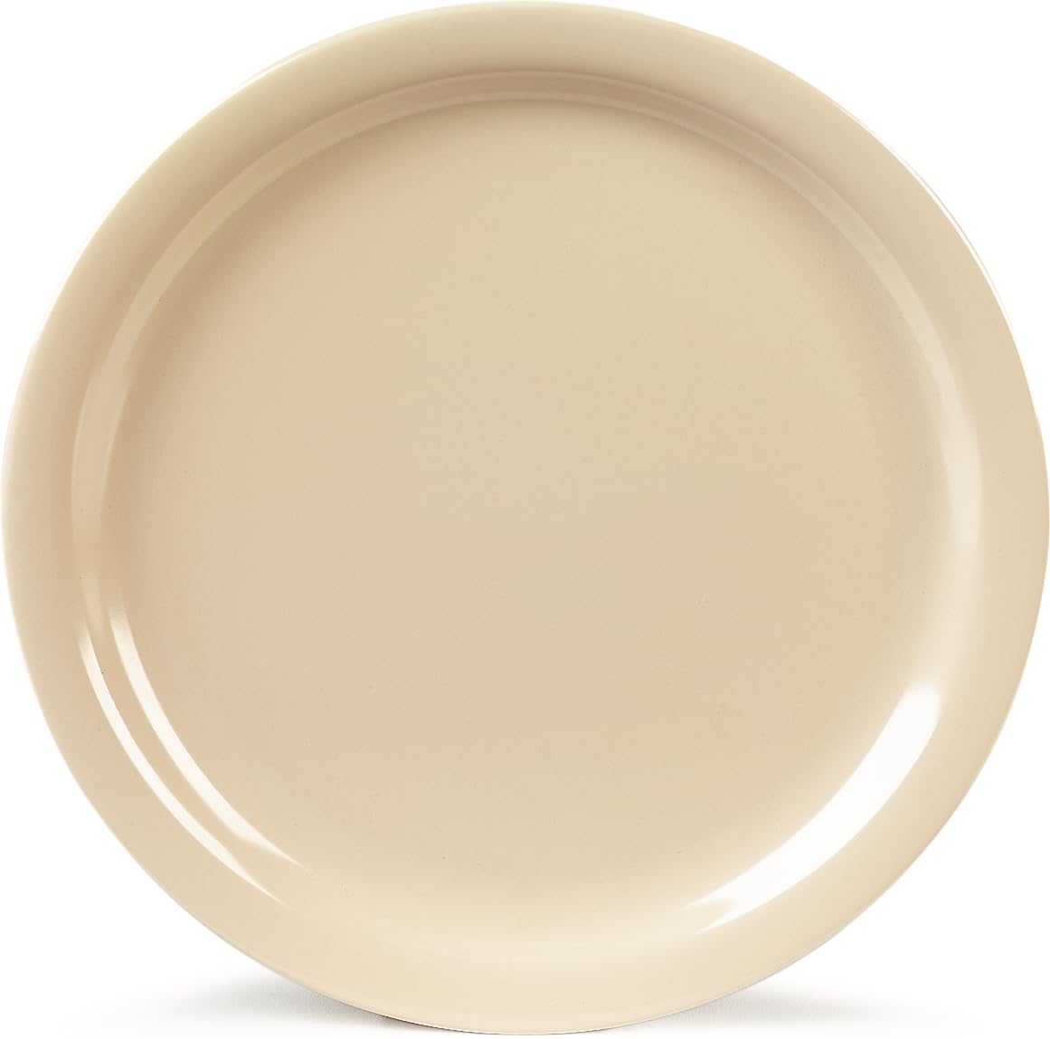 Kingline Reusable Plastic Plate Dinner Plate for Home and Restaurant, Melamine, 9 Inches, Tan, (Pack of 48)