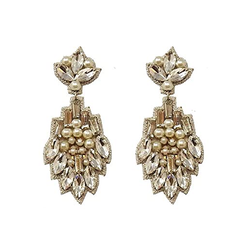 Suzanna Dai Vietri Crystal and Pearl Drop Earrings