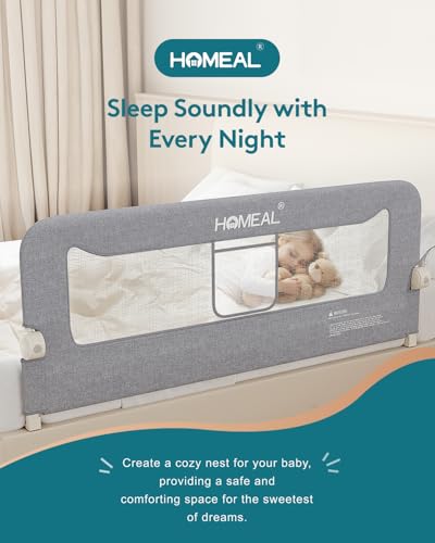 image for HOMEAL Bed Rail for Toddlers, 59in Swing Down Baby Bed Rail Guard, Tod