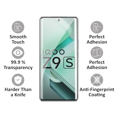 Image of AIBEX UV Curved Tempered Glass for Vivo T3 Pro 5G / Vivo V40E 5G / IQOO Z9S 5G|Full Screen Edge-to-Edge Protection|UV Glue & UV Light Included|9H Hardness|Anti-Bubble|Scratch Resistant|HD Clarity