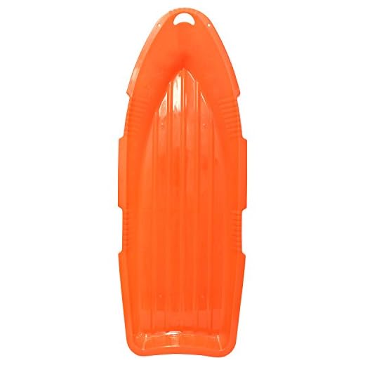 ESP 48" Day Glow Sno Cruiser Toboggan – Two-Rider Sled – Tough Polyresin, Diamond-Polished Bottom – Hot Orange