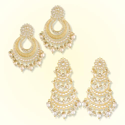 Image of Peora Traditional Indian Earrings Set Jewellery Gift for Women Girls