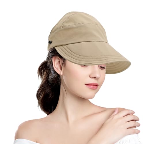 Visera solar, protección UV ajustable, para mujer, ropa de camping y accesorios para golf, correr, jardín, día festivo, natación, senderismo, viajes, béisbol, color caqui