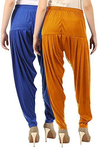 Image of Buy That Trendz Womens Patiala Pants Combo Pack of 2 Viscose Dhoti Patiyala Salwar Harem Bottoms Pants