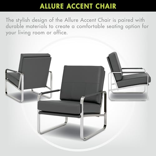 Sillón Plegable Cuero Sintético Gris Humo miniatura 5