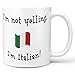 Produktbild O5KFD&8 11 Oz Ich Schreie Nicht, ich Bin Italiener Kaffeetasse Hochwertige Keramik Humor Mug - Lustige Sprüche Klassenkamerad Geschenke White 330ml