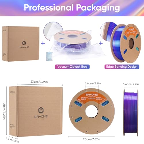 Image of ERYONE Silk Filament PLA+ 1.75mm Shiny 3D Printer Filament, Multicolor PLA 4 in 1, 1kg (2.2LBS) /Spool, HS Silk Quadruple Color Evil Pool(Purple & Red & Green & Blue)