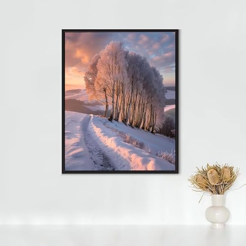 Peinture diamant activité manuelle adulte anti-stress paysage arbres 90x120
