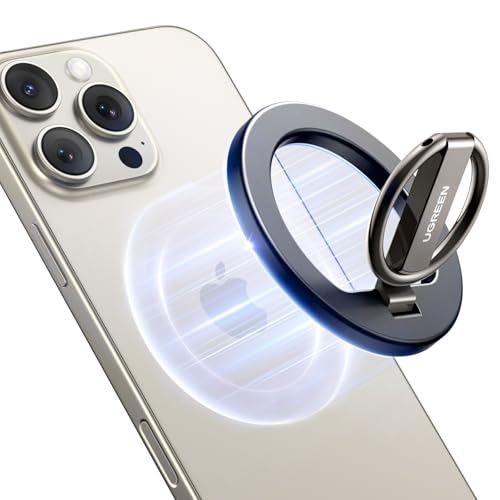 UGREEN Magnetic Phone Grip for MagSafe Phone Holder, Universal Strong Magnetic Ring Phone Stand Compatible with iPhone 17 Air 16 Pro 15 Pro Max 14 Plus 13 12, MagSafe Accessories