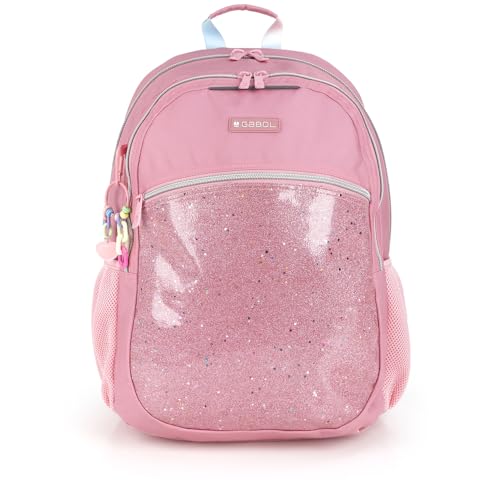 Gabol - Mochila Escolar Adaptable a Carro 34x46x20 cm Glam con 2 Compartimentos, Espalda Acolchada, Funda para Portátil 15,6'' y Base Reforzada