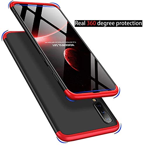 Image of SPAZY CASE Samsung Galaxy A20s Cover Case Ull Body 3 in 1 Slim Fit Complete 3D 360 Degree Protection Hybrid Hard Bumper Back Case for Samsung Galaxy A20s - (Black & Red)