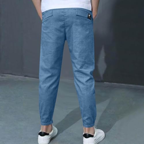 Sweatpants Joggers for Boys Drawstring Elastic Waist Cotton Linen Casual Pants Lightweight Teens Active Workout Sweat Pant4