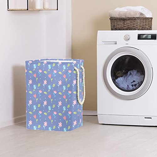 Panier à linge imperméable anti humidité sac à linge chic fleurs de Pâques
