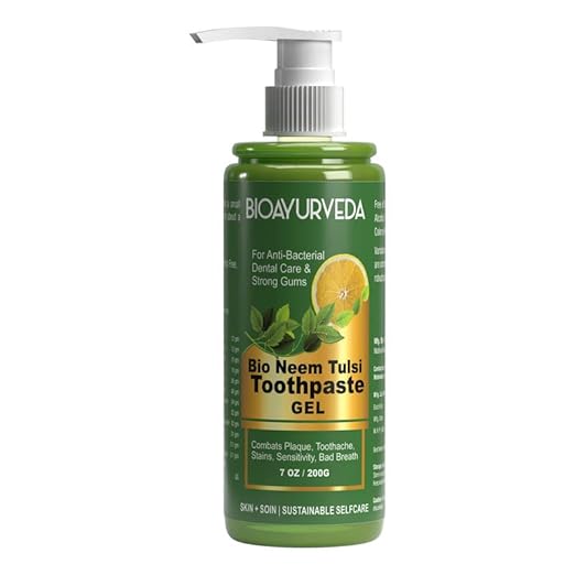 Buy BIOAYURVEDA Bio Neem Tulsi Toothpaste Gel for AntiBacterial Dental Care and Strong Gums