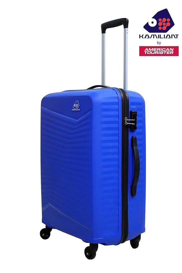 Image of American Tourister Plastic Kamiliant Polycarbonate 79 Cm 4W Hard Spinner Strolly /Luggage /Trolley Bag (Blue)