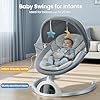 GAEZAP Electric Baby Swing for Infants, Portable Infant Swing with Music Speaker, 5 Swing Speeds, Remote Control, for Indoor Use, Newborn Boys & Girls, White #1