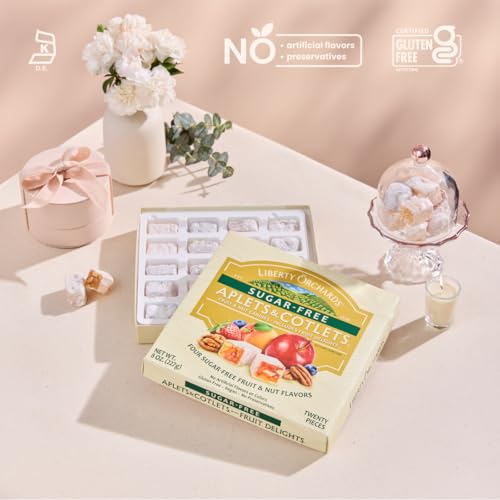 Liberty Orchards, Sugar Free Aplets & Cotlets - Vegan Gourmet Snack, Sugar Free Turkish Delight Candy Gift Box 8 Oz. - image 5
