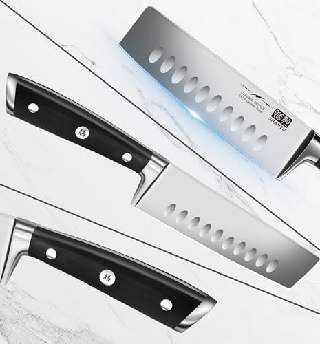 SHAN ZU Japanese Nakiri Knife 6.5 Inch - Ultra Sharp German Stainless Steel Vegetable Chopper Chef Knives - Ergonomic Handle, Professional Kitchen Knife, Gift Box Included - Image 6