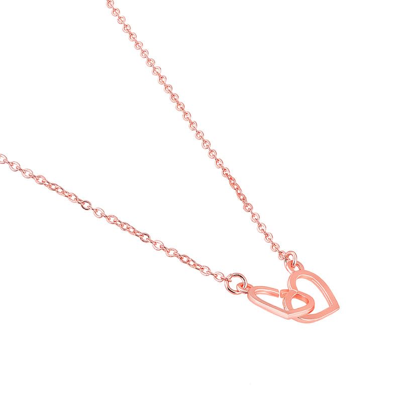 Image of Mahi Dual Heart Link Pendant Necklace for Women (PAPS1101897PR)