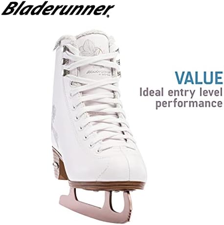 Rollerblade Bladerunner Ice Diva Women's Adult Figure Skates, White and Rose Gold, Ice Skates