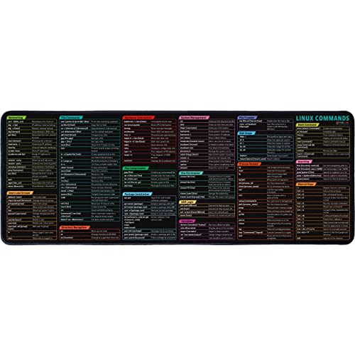 Linux Commands Line Mouse Pad - Extended Large Cheat Sheet Mousepad. Shortcuts To Kali/Red Hat/Ubuntu/Opensuse/Arch/Debian/Unix Programmer. Non-Slip Gaming Desk Mat #TOP6
