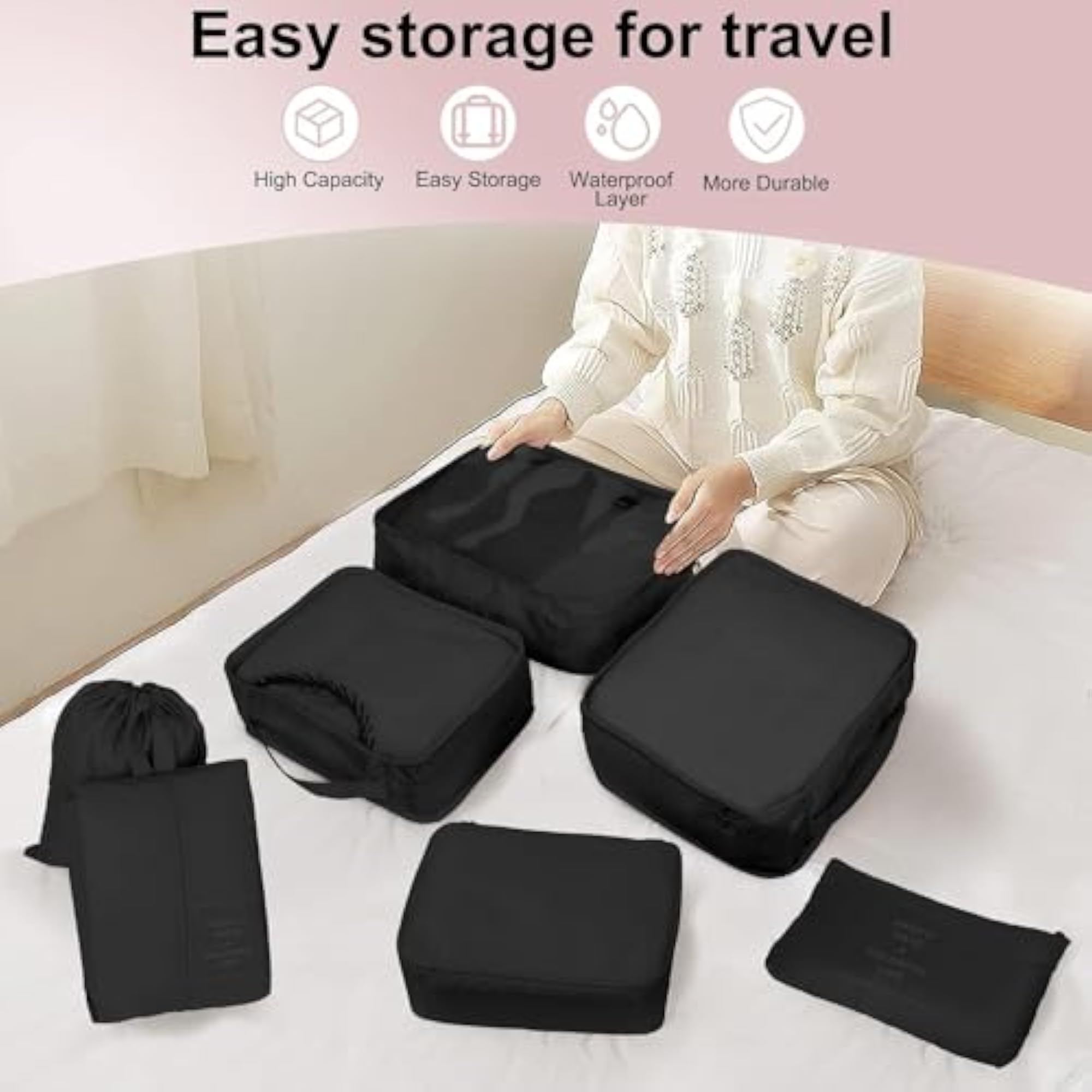 7 Pcs Travel Organizer Bag Set for Luggage