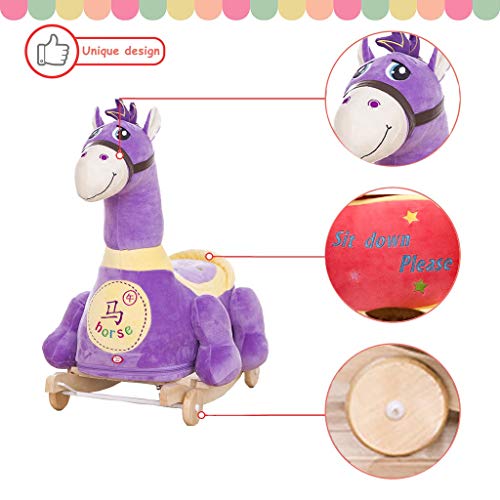 Schaukelpferd Kinderschaukelpferd, Kinderschaukelpferd Spielzeug, Pferd Kuscheltier Rocker Spielzeug for 1-6 Jahre alt… – Bild 4