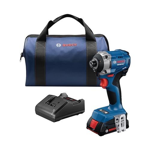 BOSCH GDR18V-215B12 18V Brushless Impact Driver Kit with BAT612 2 Ah Battery Charger and Carrying Bag