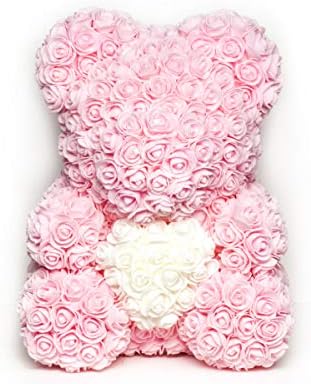 rose bear pink and white