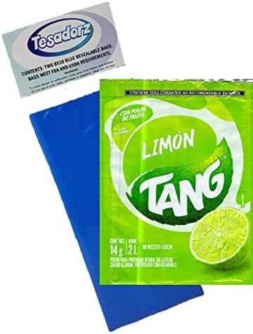 Tang Limon Flavor Powdered Drink Mix (Pack of 24) with Tesadorz Resealable Bags
