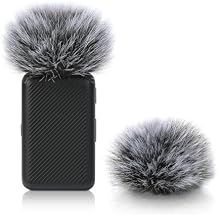 2*Pcs Furry Mic Windscreen for DJI Mic - Mic Wind Muff Suitable for DJI Mic Reduce Wind Noise, Keep Microphone Clean Grey
