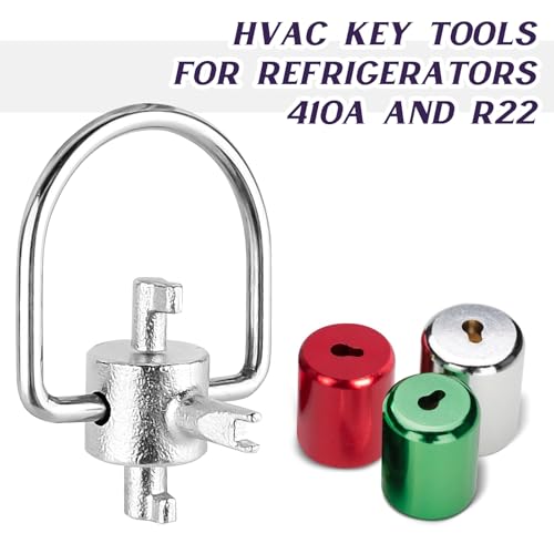 Image of Hvac Locking Cap Key for Refrigerant, 3-in-1 Multi Hvac Key Tool for Hvac 410A & R22 Installation and Removal, Hvac Key Tool Universal Locking Cap Key for Refrigerant