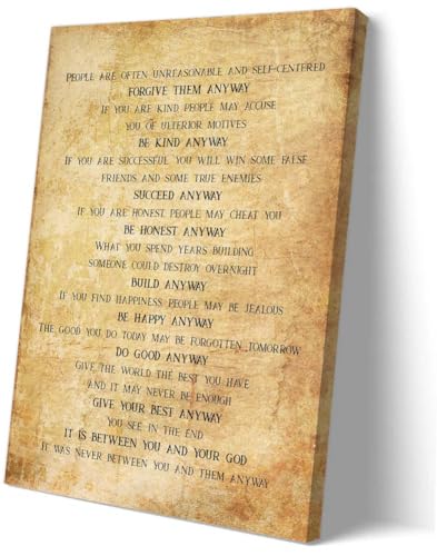 Axglnumber Do It Anyway Mother Theresa Wall Art Poem Wall