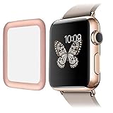 SUPTMAX Screen Protector for Apple Watch Series 1 42mm FULL Coverage [Anti-Scratch] Apple Watch Tempered Glass Screen Protector (42mm Rose Gold)