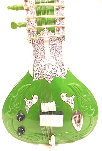 Brass-India Sitar indien fait à la main ~ Sitar électrique Shri Ravi Shankar Style designer Tun Bois sans corde et… - Les Beatles, Paul McCartney, John Lennon, RIngo Starr, George Harrison Brass-India Sitar indien fait à la main ~ Sitar électrique Shri Ravi Shankar Style designer Tun Bois sans corde et… – Image 4