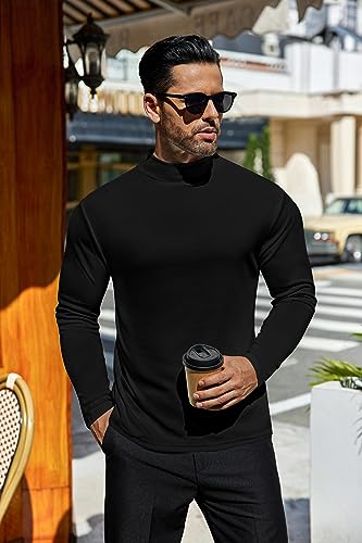 Ekouaer Men's Mock Turtleneck Long Sleeve Turtle Neck Tops Lightweight Undershirt Thermal Sweater Shirts2