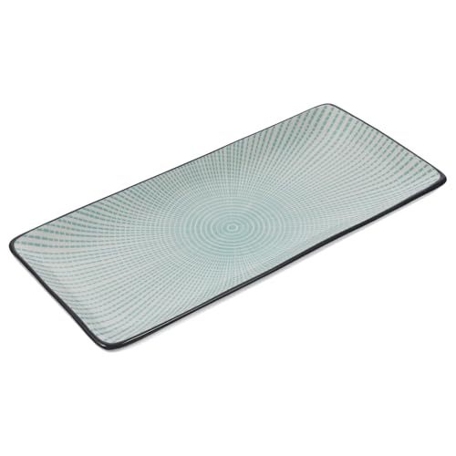 Plato rectangular de porcelana para sushi en cerámica miniatura 1