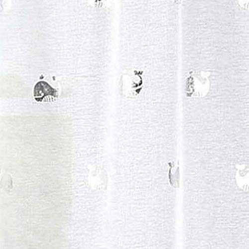 Lala + Bash Wally Metallic Pole Top Window Curtain Drapes For Bedroom, Livingroom, Kids Room, Children, Nursery-Assorted Colors-Set Of 2 Panels, 37 X 84 Inch, White & Silver #TOP4