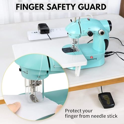 Joomouney Mini Sewing Machine-Electric Sewing Machine with table set and light tailoring clothes stitching silai machine small portable Hand sewing... - Image 3