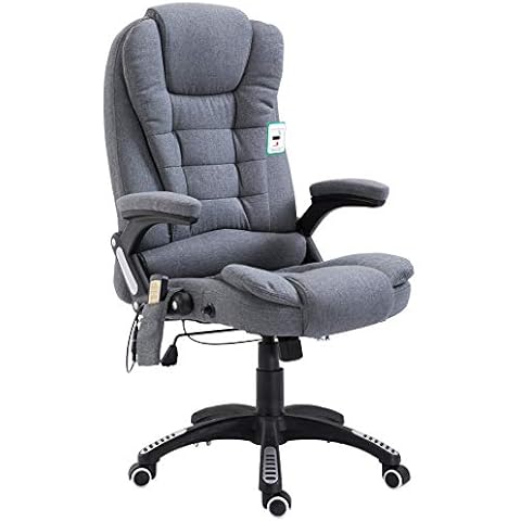 Cherry Tree Furniture Executive Recline Extra Padded Office Chair (Massage, Grey Fabric) Cover
