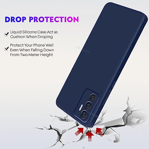 Image of LIRAMARK Silicone Soft Back Cover Case for Vivo V23e 5G / Vivo S10e 5G / Vivo Y75 4G (Silicone Blue)