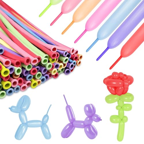 【Colori intensi】I palloncini modellabili lunghi utilizzati per la modellazione sono disponibili in una varietà di colori, come giallo, verde, arancione, rosa, rosso, blu, ecc. (colori casuali). Puoi scegliere qualsiasi colore per il fai da te in base alle tue esigenze.