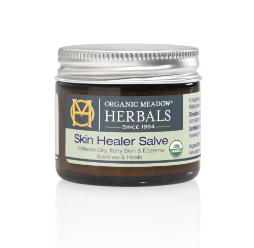 Organic Meadow Herbals Skin Healer Salve 2oz USDA Certified Organic. For Eczema Cuts Burns Itchy dry Skin. Woman-owned & Operated Since 1994.