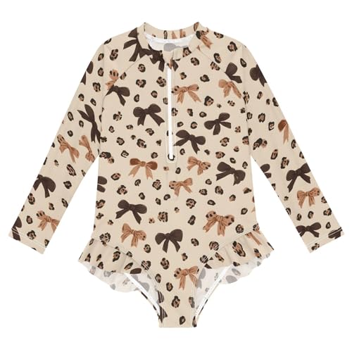Image of Girls One Piece Swimsuits Long Sleeve Swimsuit Zipper Bathing Suits Swimwear