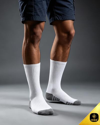 Image of ONKE Seamless Athletic Work Socks for Men Heavy Duty Boot Max Cushion Crew