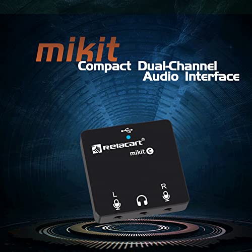 Relacart Mikit Dual Channel Compact Audio Interface, Universal External Sound Card Mobile Interview Kit With Usb And Usb-C Outputs Compatible With Smartphone, Pc, Laptop #TOP1
