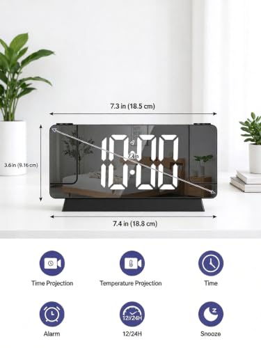 ChayWillow Dual Projection LED Alarm Clock with Temperature Display - image 3