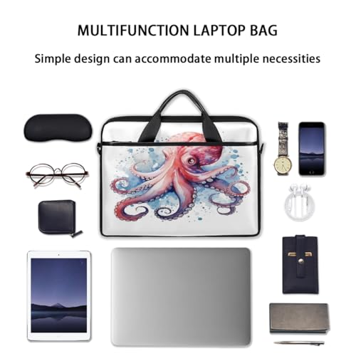 Bolso para laptop de 15 pulgadas estilo acuarela con pulpo miniatura 7